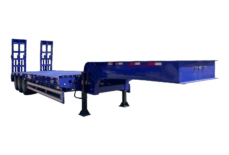 3 Axel 60 Ton Lågbädd Semi Trailer Till Salu
