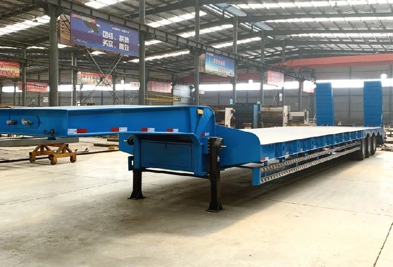 3 Axle 60 Ton Lowbed Semi Trailer For Sale